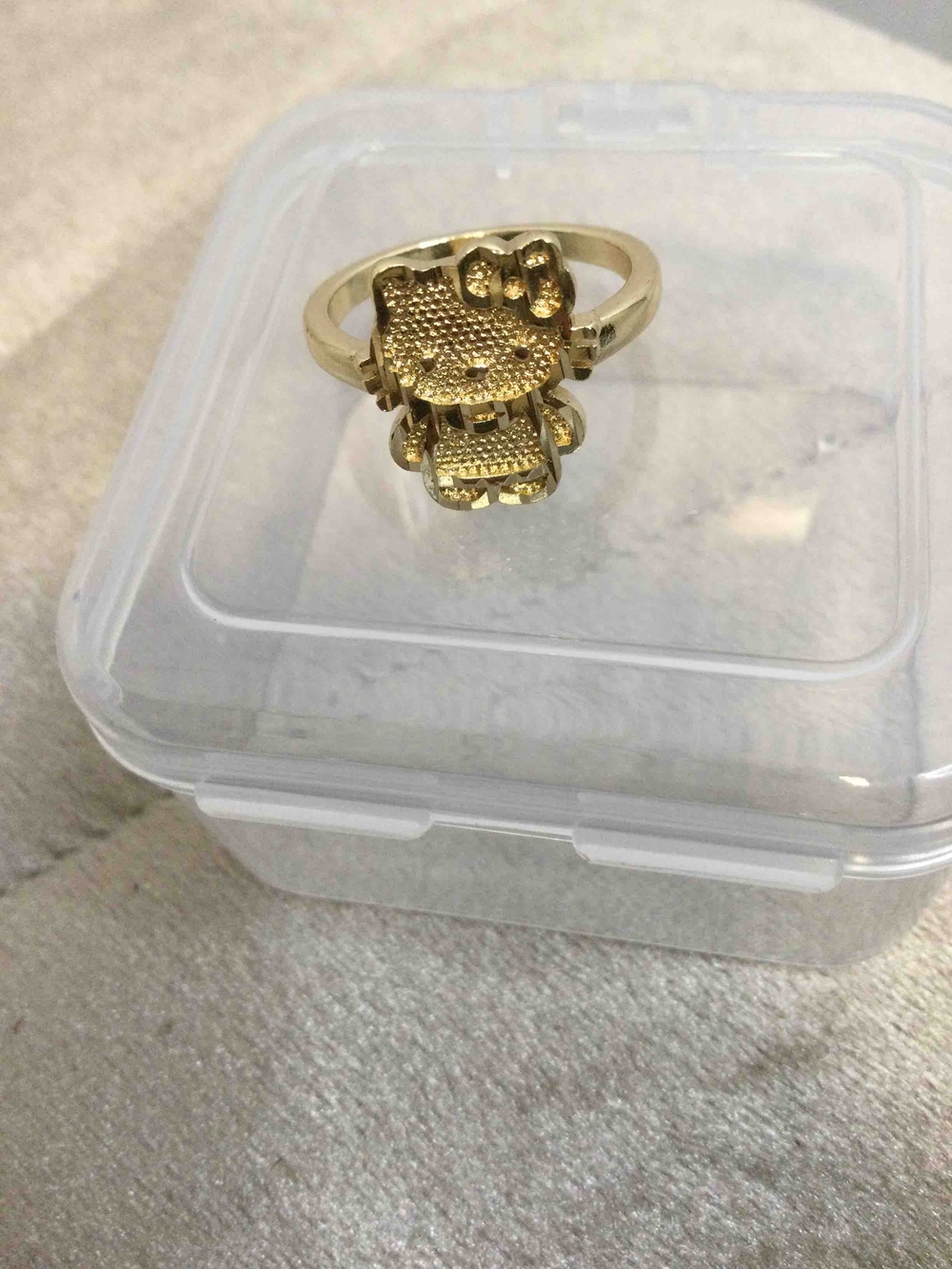 Gold-tone Hello Kitty Inspired Ring - Women Jewelry